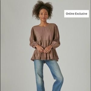 Lucky Brand Tiered Tunic (dark gray) (L)